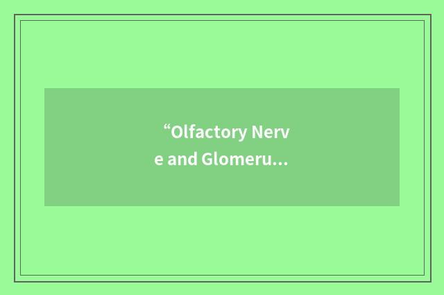 “Olfactory Nerve and Glomerular Layer”缩略