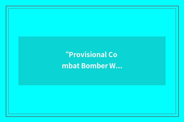 “Provisional Combat Bomber Wing”缩略