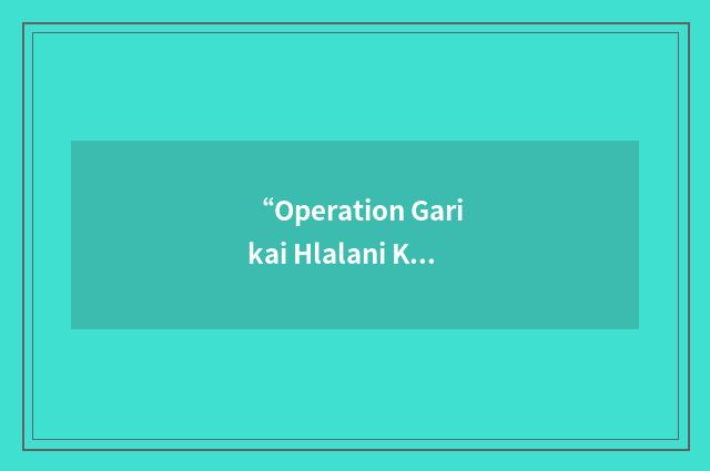 “Operation Garikai Hlalani Kuhle”缩略