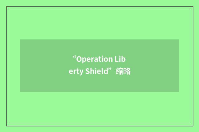 “Operation Liberty Shield”缩略