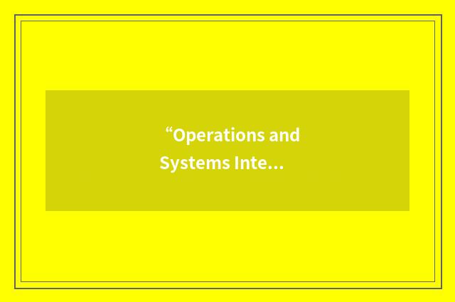 “Operations and Systems Integration Division”缩略