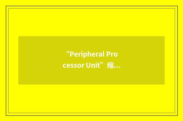 “Peripheral Processor Unit”缩略
