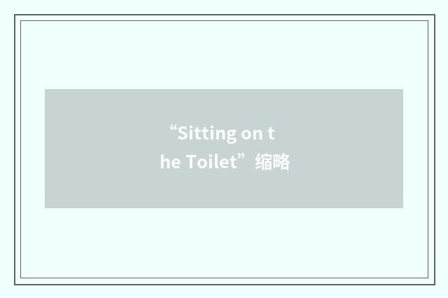 “Sitting on the Toilet”缩略