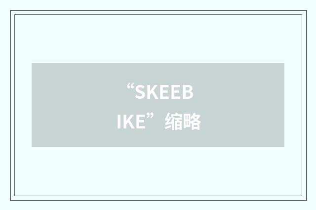 “SKEEBIKE”缩略