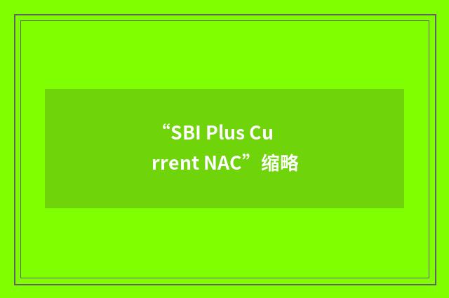 “SBI Plus Current NAC”缩略