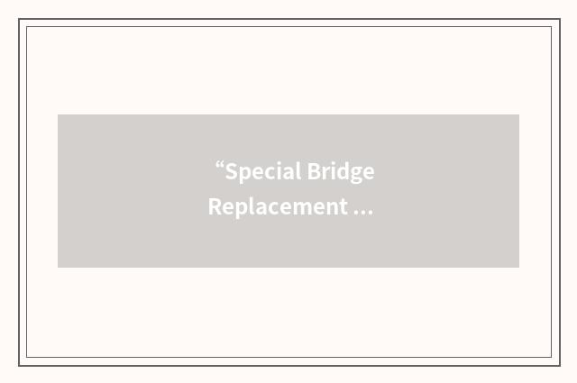 “Special Bridge Replacement Program”缩略