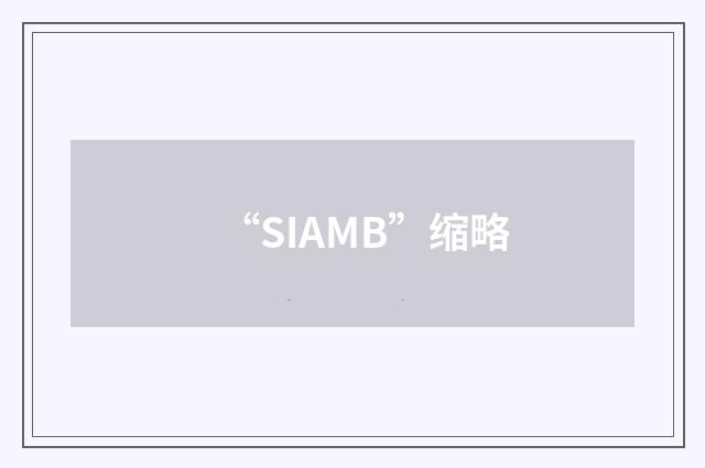 “SIAMB”缩略
