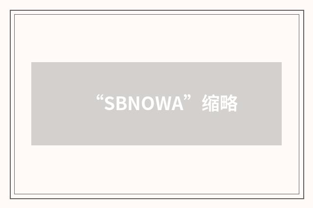 “SBNOWA”缩略