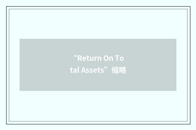“Return On Total Assets”缩略