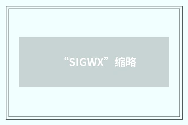 “SIGWX”缩略