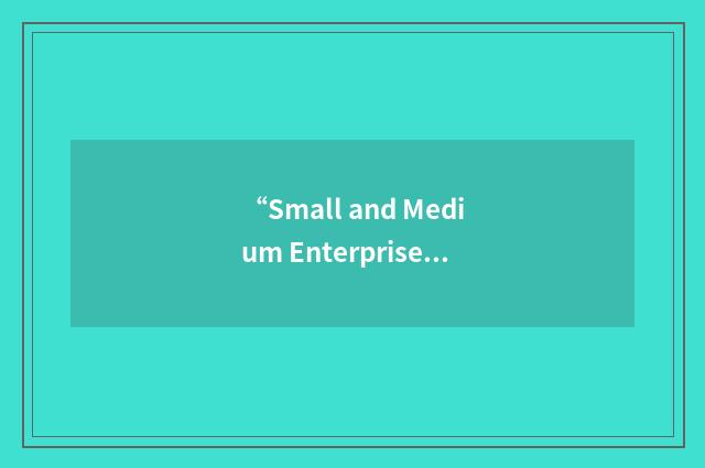 “Small and Medium Enterprise Credit”缩略