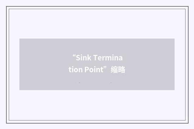 “Sink Termination Point”缩略