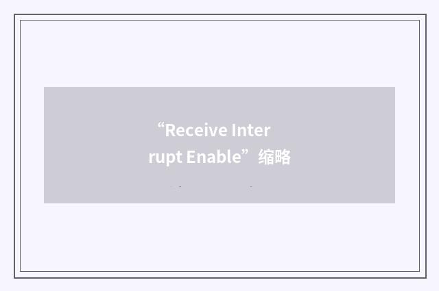 “Receive Interrupt Enable”缩略