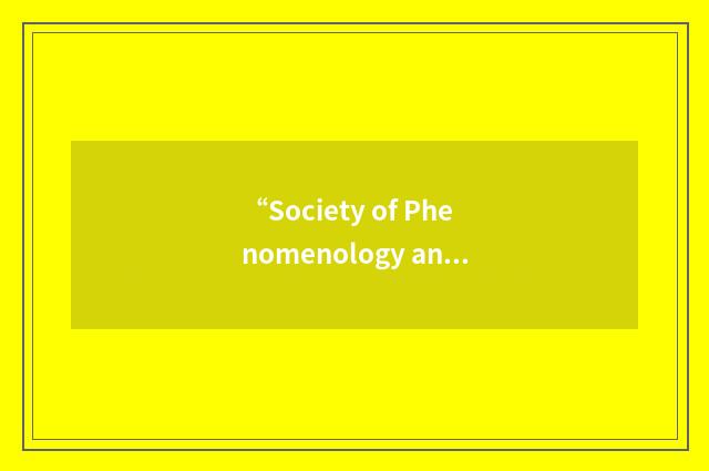 “Society of Phenomenology and Existential Philosophy”缩略