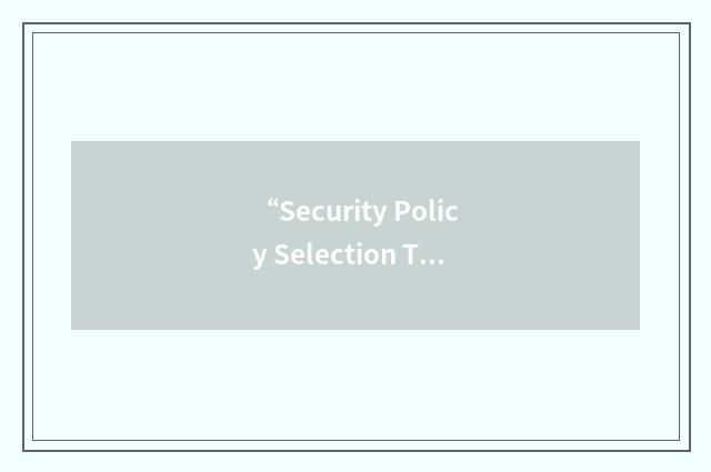 “Security Policy Selection Table”缩略