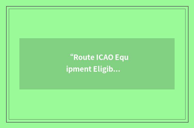 “Route ICAO Equipment Eligibility”缩略