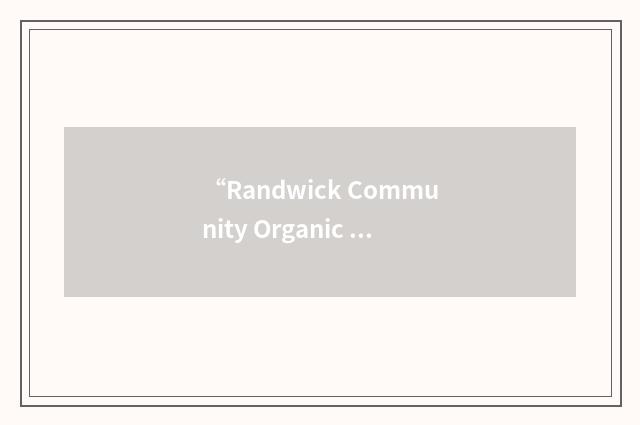 “Randwick Community Organic Garden”缩略