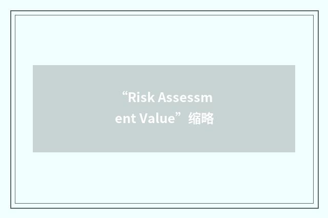 “Risk Assessment Value”缩略