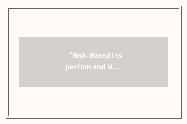 “Risk-Based Inspection and Maintenance”缩略