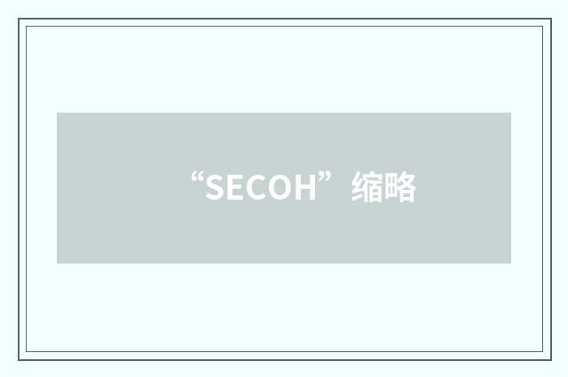 “SECOH”缩略