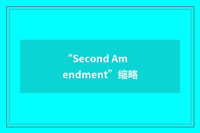 “Second Amendment”缩略