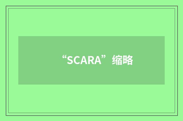 “SCARA”缩略
