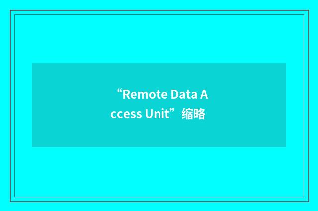 “Remote Data Access Unit”缩略