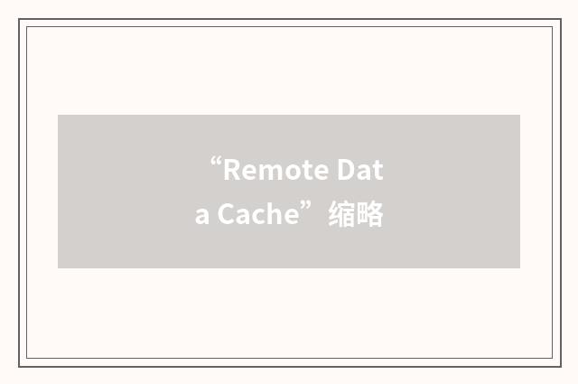 “Remote Data Cache”缩略