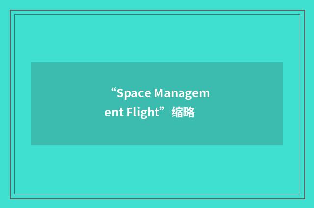 “Space Management Flight”缩略