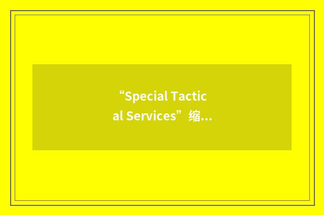 “Special Tactical Services”缩略