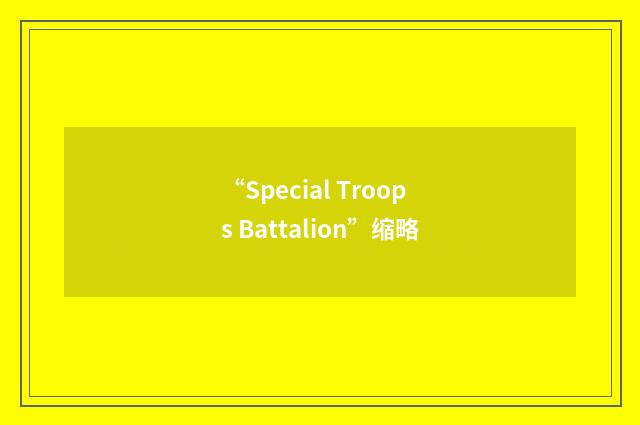 “Special Troops Battalion”缩略
