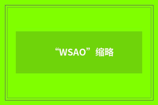 “WSAO”缩略