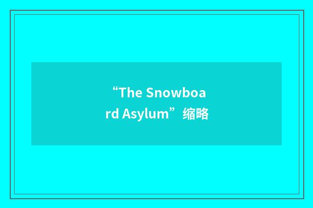“The Snowboard Asylum”缩略