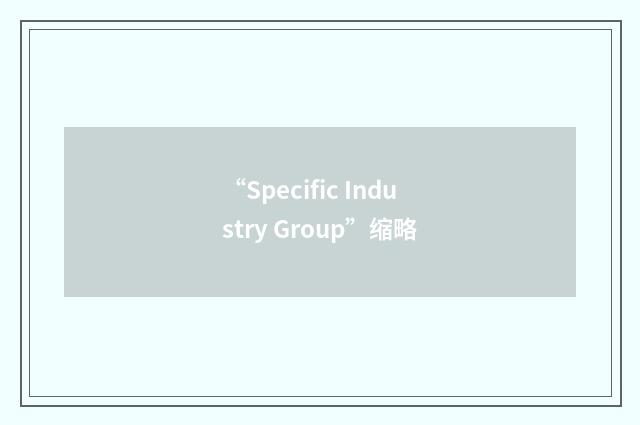 “Specific Industry Group”缩略