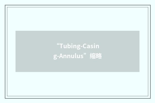 “Tubing-Casing-Annulus”缩略