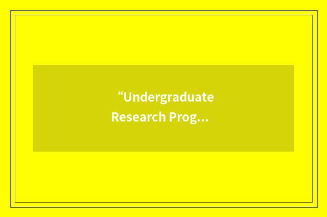 “Undergraduate Research Program”缩略
