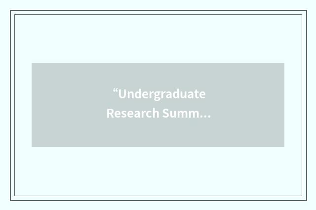 “Undergraduate Research Summer Institute”缩略