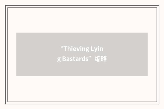“Thieving Lying Bastards”缩略