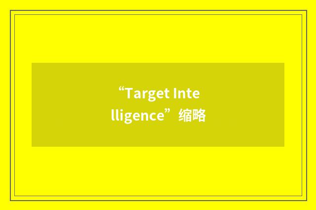“Target Intelligence”缩略