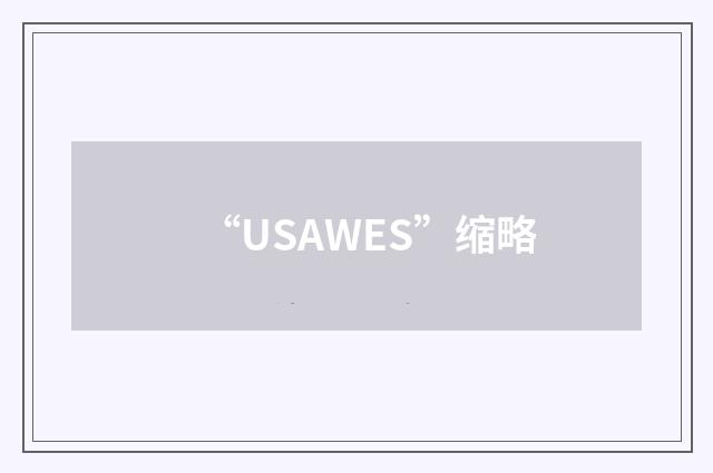 “USAWES”缩略