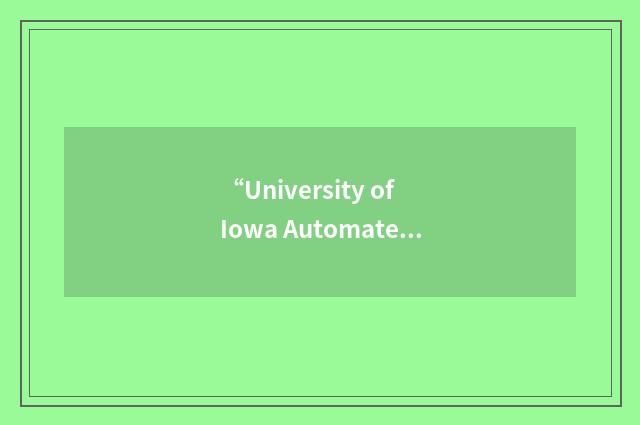 “University of Iowa Automated Telescope Facility”缩略