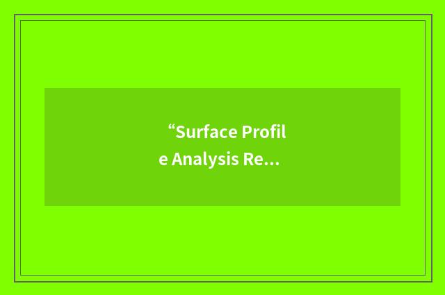 “Surface Profile Analysis Reflectometer”缩略
