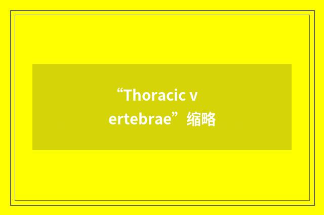 “Thoracic vertebrae”缩略