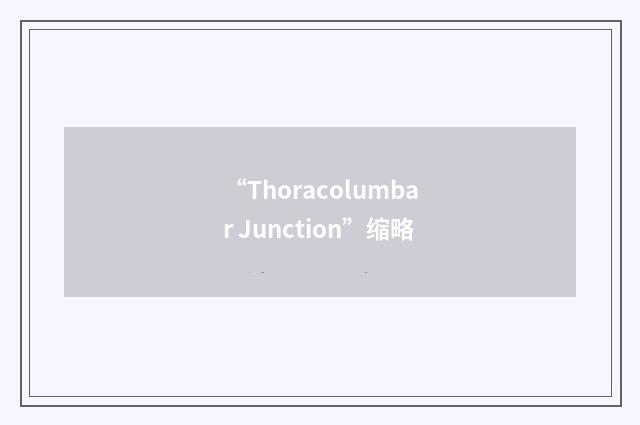 “Thoracolumbar Junction”缩略