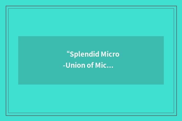 “Splendid Micro-Union of Microstatia”缩略