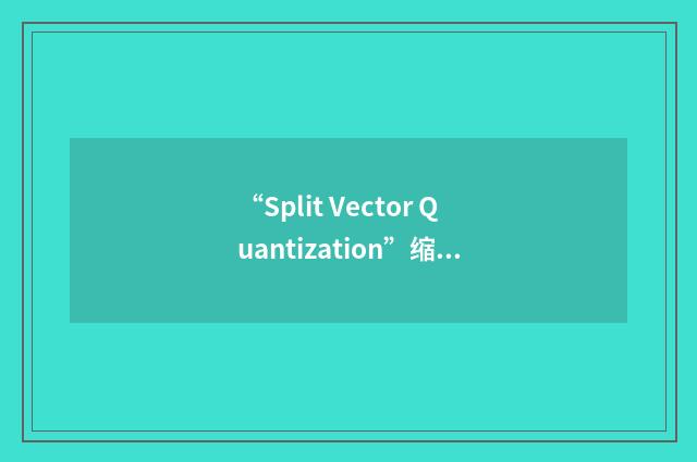 “Split Vector Quantization”缩略