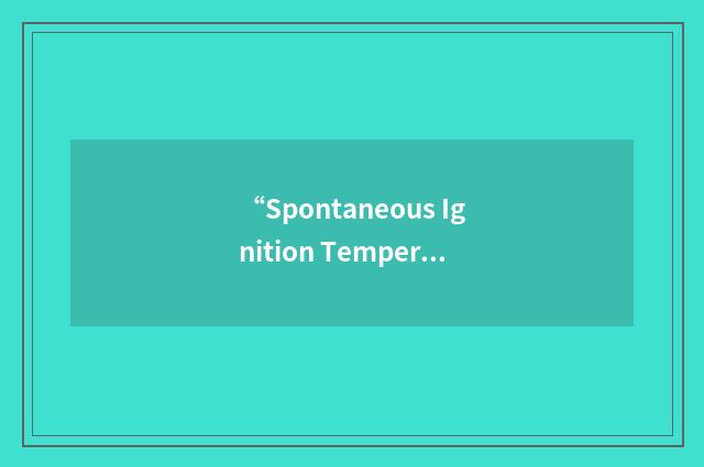 “Spontaneous Ignition Temperature”缩略