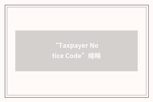 “Taxpayer Notice Code”缩略