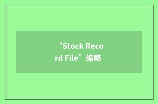 “Stock Record File”缩略