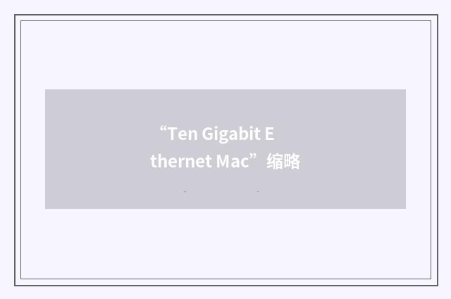 “Ten Gigabit Ethernet Mac”缩略